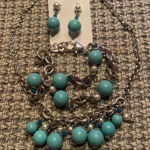 Brighton necklace, bracelet earring set, Turquoise